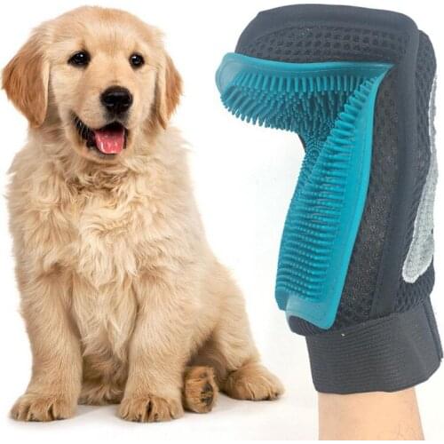 1Pcs New Pet Dog Brush Grooming Glove Double Purpose Glove Grooming Comb Large Round Palm for Cleaning Removing Loose Hair ZX X