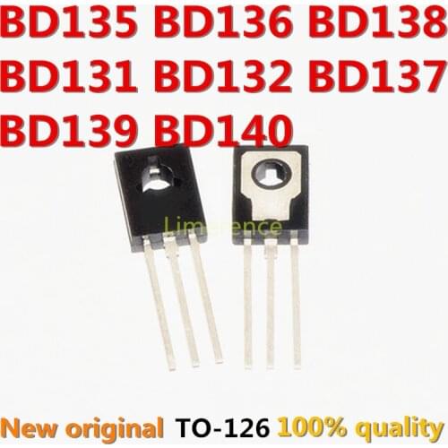10PCS BD135 BD136 BD138 BD131 BD132 BD137 BD139 BD140 TO-126 NPN Power Triode Transistor new and original