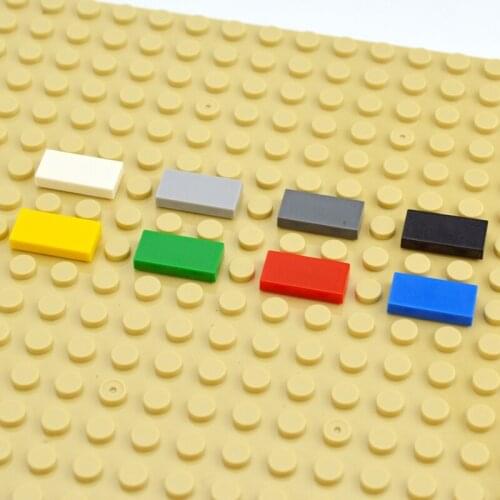 1x2 Educational Creative Size DIY Building Blocks Figure Bricks Ceramic Tile MOC Bricks Smooth Flat Tiles Toys for Children