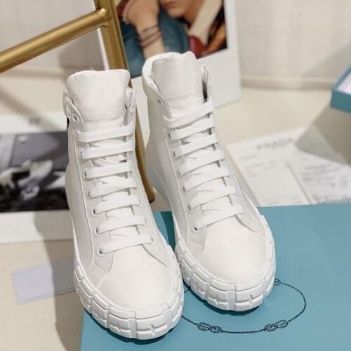 2021 Spring Nylon Lace High-Top Womens Shoes Fashion Casual Womens Shoes All-Match Board Shoes Flat Womens Shoes