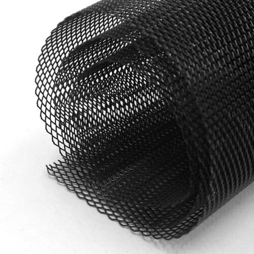 Car Vehicle Black Tone Aluminum Alloy 3 X 6mm Rhombic Grille Mesh Sheet Car Grille for Any Bumper Body Car Kit Accessories