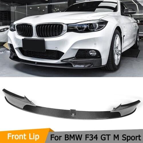 Carbon Fiber Auto Front Lip Spoiler Car-Styling for BMW 3 Series GT F34 M Sport Bumper 4-Door 2014-2017