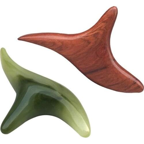 Beeswax & wooden acupuncture massage rod acupuncture point rod Foot massage tool camphor wood triangle bird foot massager stick