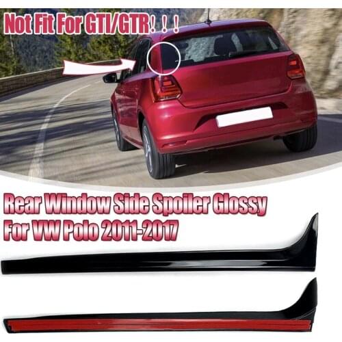 Gloss Black 1 Pair Rear Window Spoiler Side Wing Cover Trim Canards Splitter for Polo MK5 2011-2017