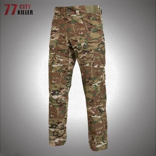 Camouflage Tactical Pants Men Outdoor Waterproof Military Cargo Trousers Male Cotton Multi-Pocket Wear-resistant Combat Joggers