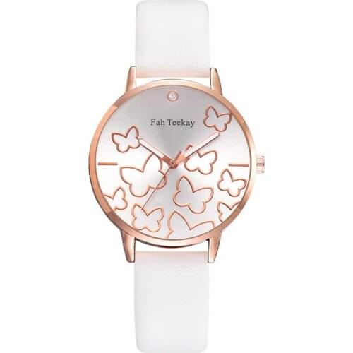 Elegant Butterfly Design Watches Women Fashion Casual Leather Wristwatches Luxury Ladies Watch Female Clock Woman Quartz Watch