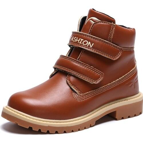 Childrens Shoes autumn and winter new Kids leather boots girls boys short boots snow boots children Martin boots 2020 New