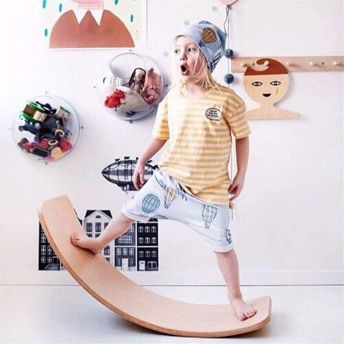 XIHAToy Child Wooden Balance Board Body Wobble Balance Workout Twist Training Equipment Childrens Balance Seesaw Toys
