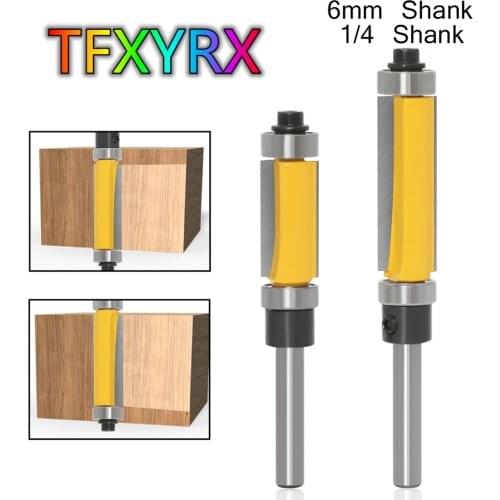1pc/2pcs 6mm 1/4inch Shank Template Trim Router Bit with Top&Bottom Bearings Wood Milling Cutters CNC Machine Tools