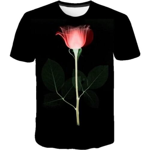 Mens Half Sleeve 3d Printed T-shirt Colorful Casual Flower T-shirt Short Sleeve Harajuku Punk T-shirt Best Selling Summer 2021