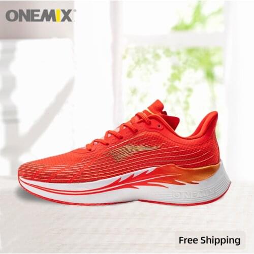 Onemix Male Sneakers For Joging Whith Soft Carbon Fibre Plate Light Breathable Mesh Marathon Sport Shoes For Women 2021 Shoes