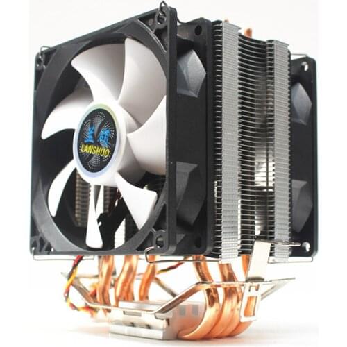 4 Pin 4 Heatpipes CPU Cooler Cooling Fan Radiator Quiet Dual Fan Cooler Heatsink For Intel LGA 1150/1151/1155/1156/1366/775 AMD