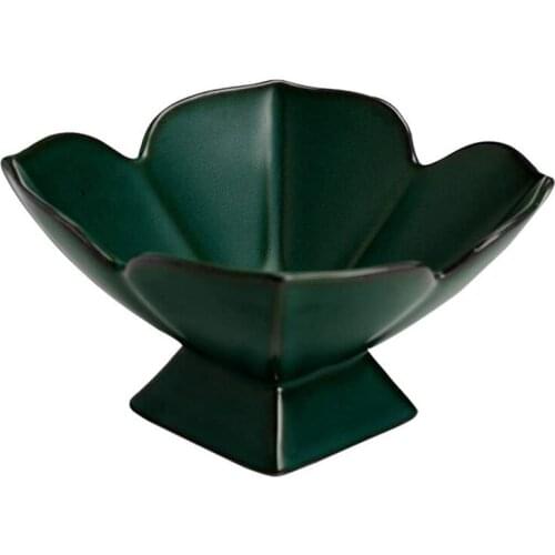 Trays Style Candy Nuts Serving Containers Appetizers Flat Dry Fruit Dishes for Kitchen Counter Decoration(Dark Green)