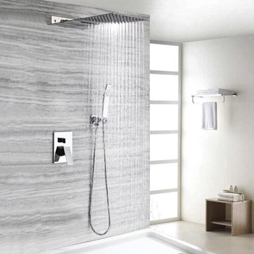 Waterfall Rain Shower Faucet Set Single Handle Cold Hot Mixer Tap Water Spout With Hand Shower For Bathroom Faucet