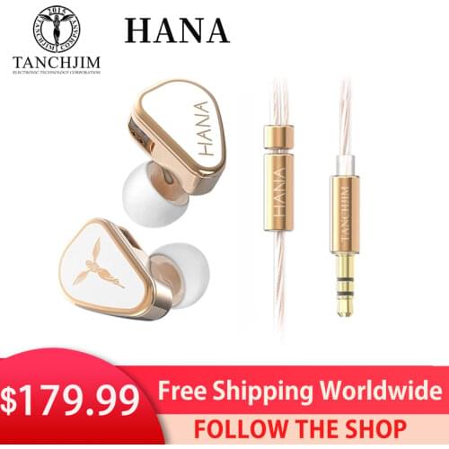 Tanchjim HANA New Version 2021 Dynamic Earphones HiFi In-Ear Monitors Headset NEW HANA with 0.78 2Pin Detachable Cable Earbuds
