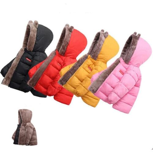 2021 New Winter Children Warm Cotton Jackets Girls Clothes Kids Babys Fleece Collar Coats Baby Winter Coats for Boys Outerwears