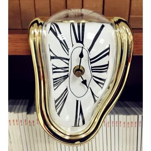 Novel Surreal Melting Distorted Corner Wall Clock Surrealist Salvador Dali Style Wall Decor Table Twisted Dali Melting Table Dec