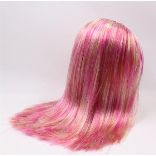 DBS wig blyth doll icy RBL scalp and dome pink mix yellow hair