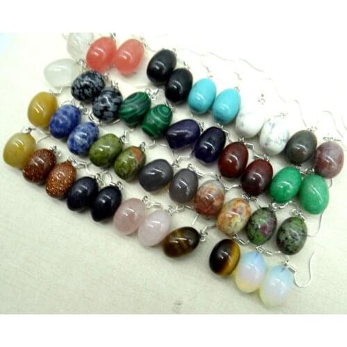 Natural stone Turquoises Quartz crystal tiger eye Sphere charms Earring pendant for diy Jewelry making Earring Accessories