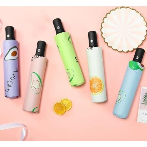 Full Automatic Black Gum Fruit Umbrella Sunshade Sun Umbrella Anti Ultraviolet Umbrella