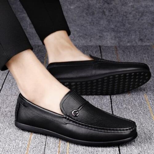 Causal leather flat hot leisure male spring Mens de casual sapato sneakers black loafers men man cuero shose sapatos mens 2020