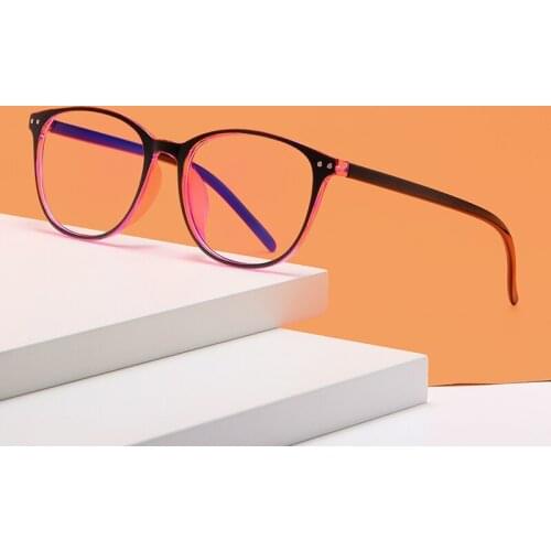 Clear computer female mens anti-blue light glasses frame fashion plastic retro glasses oval blue light-colored glasses