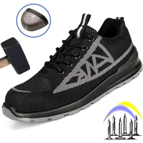 Work Shoes Men Working Boots Safety Boots Work Shoes Sneaker For Men Safety Footwear Anti-piercing Steel Toe Safety Shoes Summer