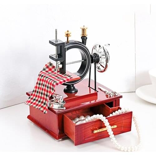 Retro Old Hand Sewing Machine Music Box музыкальная шкатулка Personality Creative Clothing Store Home Decorativas Ornaments