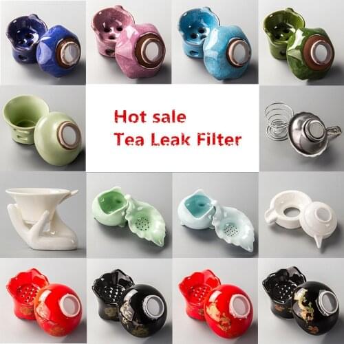 2020 Chinese Tea Strainers Ceramic Hand Holding Tea Leaf Filter Handmade White Porcelain Tea Set Accessories