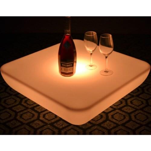SK-LF28U (L62*W62*H21cm) Waterproof LED Bar Furniture Table Glowing Square Coffee Table for Wedding free shipping 2pcs/Lot