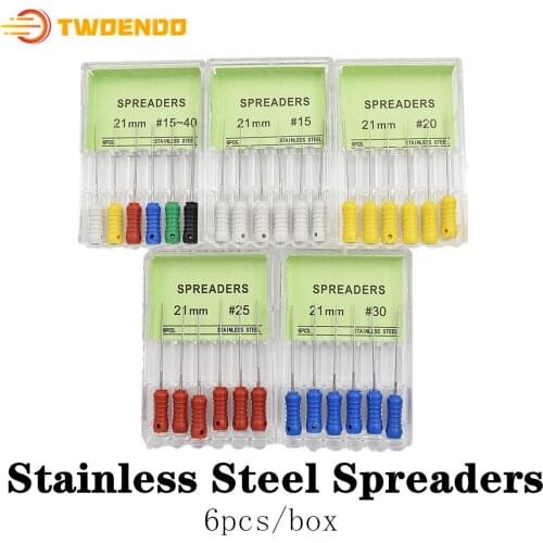 Dental Dentist Materials 21mm Stainless Steel Spreaders Endondontics Files Root Canal Files Treatment 6pcs