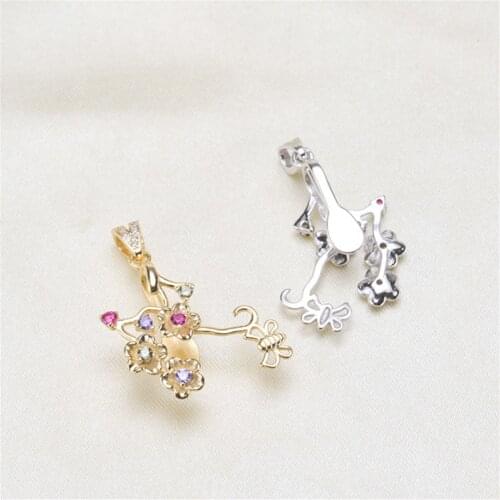 S925 Sterling Silver Screw Eye Pin Bail Top Drilled Beads End Cap For DIY Pearl Charm Pendant Connectors Jewelry Making