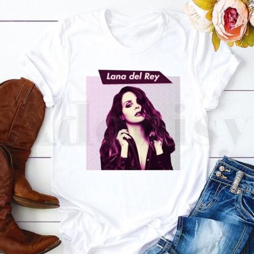 Lana Del Rey Harajuku Ullzang Aesthetics Harajuku Short Sleeve Female Tops Tees Harajuku Vogue VintageT Shirts Womens T-shirt