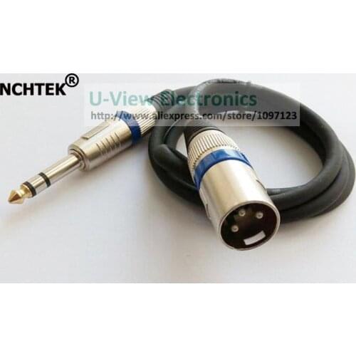 1M Pure Copper DIY Microphone XLR 3Pin Male Speaker Jack to 6.35mm Stereo Male Plug Audio Connector Cable/Free DHL Shipping/50PC