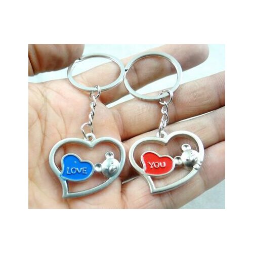 1pairs wholesale Alloy key heart carving key chain car pendant key Accessories chain free shipping p50