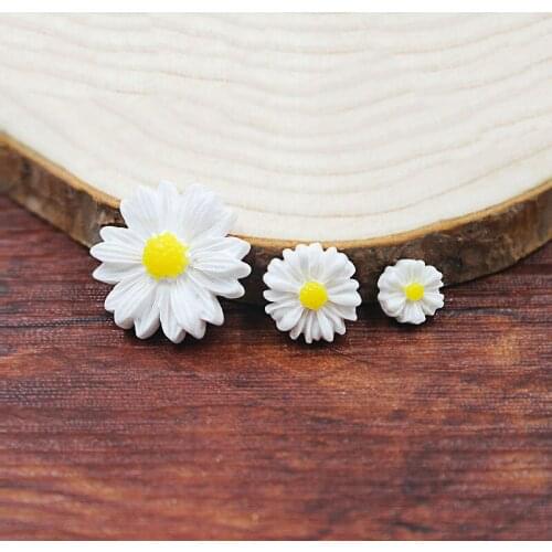 10 Pcs 9/13/20mm Simulation Of Fresh Sunflowers, Small Daisy Resin Accessories, DIY Mobile Phone Shell Materials