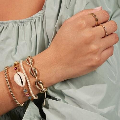 15.6cm Retro Bead Chain Bracelet Jewelry Women Men Fashion Thread Bracelets Gift Banquet Wedding Anniversary