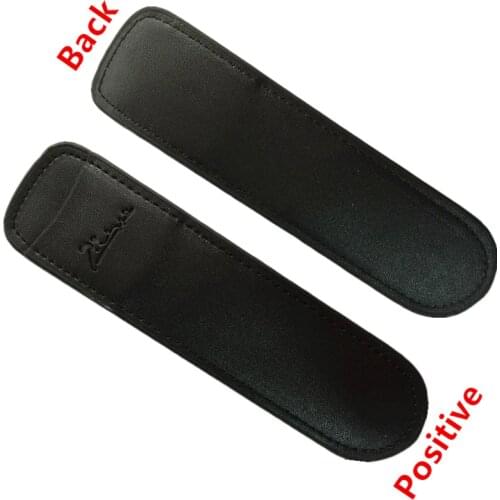 2 pcs/set Luxury Pen bag black leather school pencil bag for fountain pen / ballpoint pen High quality pen case pencil case