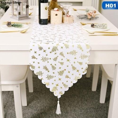 2021 NEW European Christmas Tree Star Decorative Cotton Tablecloth Creative Decor for Dinner Family Party Table Cloth новый год