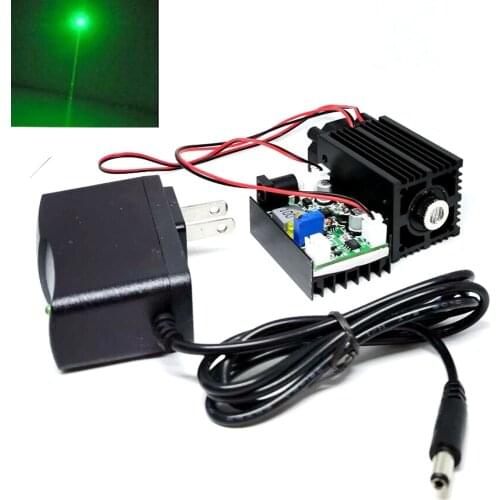 3350 Adjustable 532nm 100mw Green Laser Diode Module Focus Dot Point Lazer Lights w 12V Power Adapter US/EU/UK