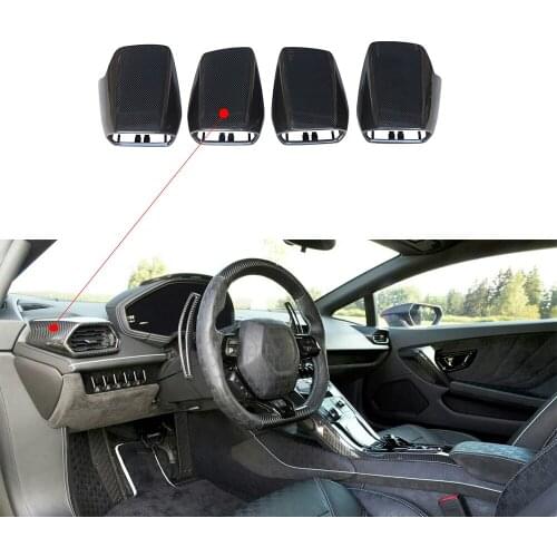 4pcs For Lamborghini Huracan LP610 LP580 OEM Center Console Air Outlet Interior Trim Cover Carbon Fiber Auto Accessories