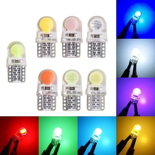 50Pcs Auto T10 LED W5W 194 168 COB Silica Car Super Bright Turn Side License Plate Light Lamp Bulb DC 12V