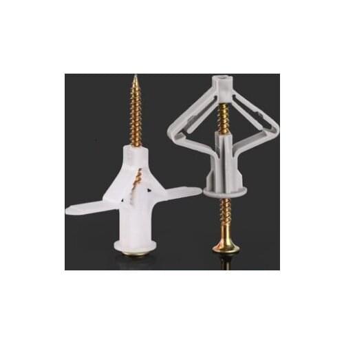 50PCS Gypsum board expansion screw hollow wall brick expansion pipe airplane butterfly expansion plug anchor self tapping screw