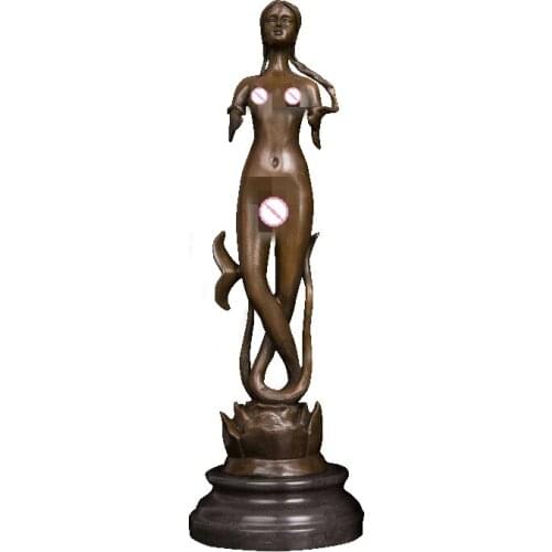 ArtsHom DS-314 Modern Bronze Flower Goddess Statue Figurine Western Metal Art Hot Casting Bronze Sculpture for Home Decoration