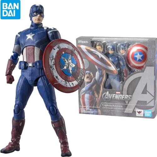 Bandai Spirits Tamashii Nations Marvel Avengers Assemble Edition Captain America S.h. Figuarts Action Figure Collect Model Toys