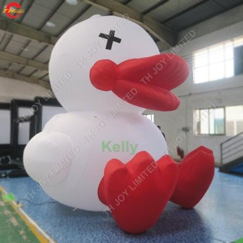 White and red custom made inflatable duck cartoon for sale, outdoor big inflatable duck toys animal