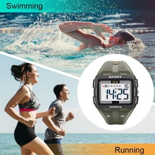 2021 Fashion Digital 30M Waterproof Sports Watch Multifunctional Chronograph Student Big Dial Mens Wrist Watches Reloj