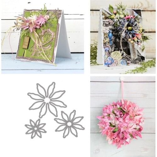 Blooming petals Metal cutting dies cross stitch scrapbooking diesstencil Holiday card christmas new cutting dies for 2021