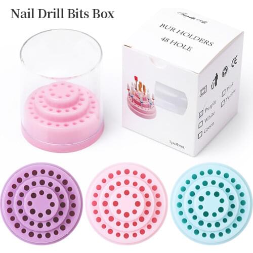 Nail Drill Grinding Bit Holder Box Display Storage Container Nail Polishing Head Stand Metal Organizer Case