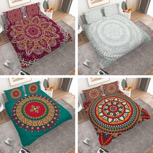 Home Textiles Bohemian Polyester Fiber 3d Comforter Bedding Sets 2/3pcs Luxury Boho Duvet Cover With Pillowcase Queen King Size